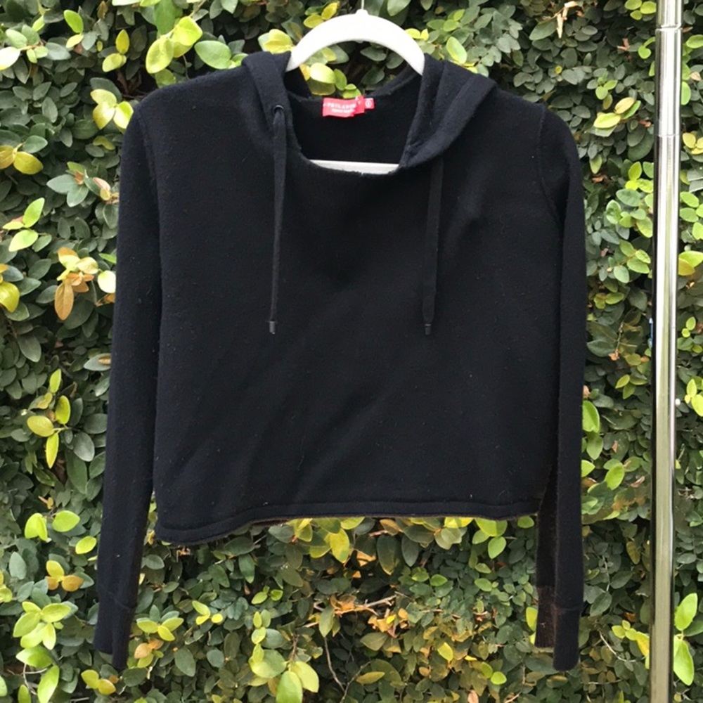 N:philanthropy cropped hooded wool and cashmere blend sweater